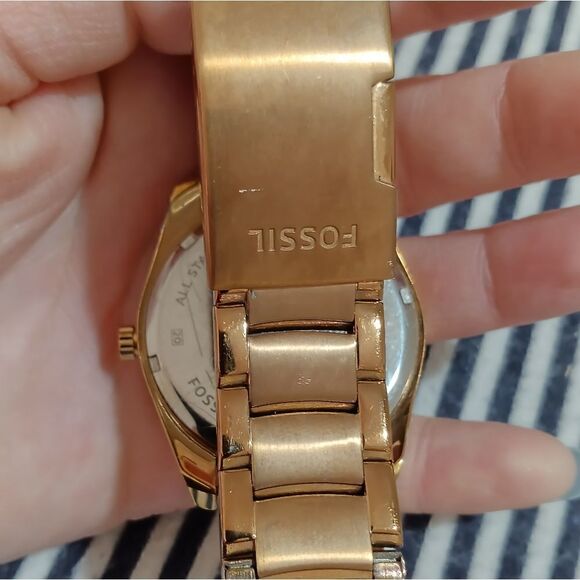 Fossil BQ 1681 Rose Gold stainless swarovski crystal prism dial watch main image 12